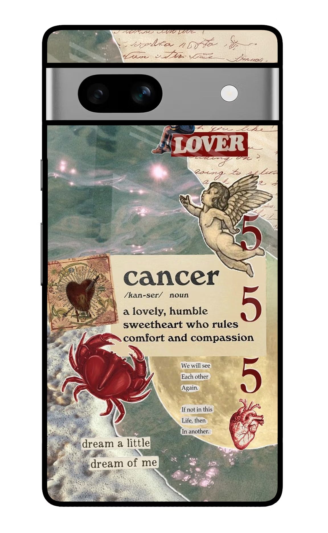 Cancer Zodiac Google Pixel 7A Glass Case Back Cover by Casekaro