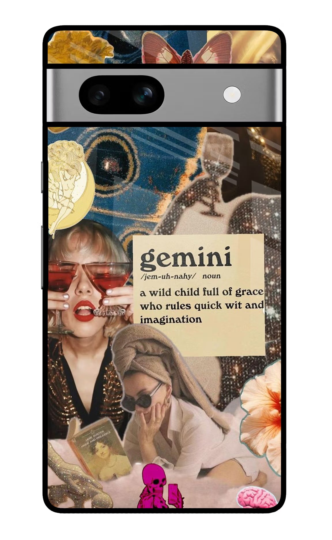 Gemini Zodiac Google Pixel 7A Glass Case Back Cover by Casekaro