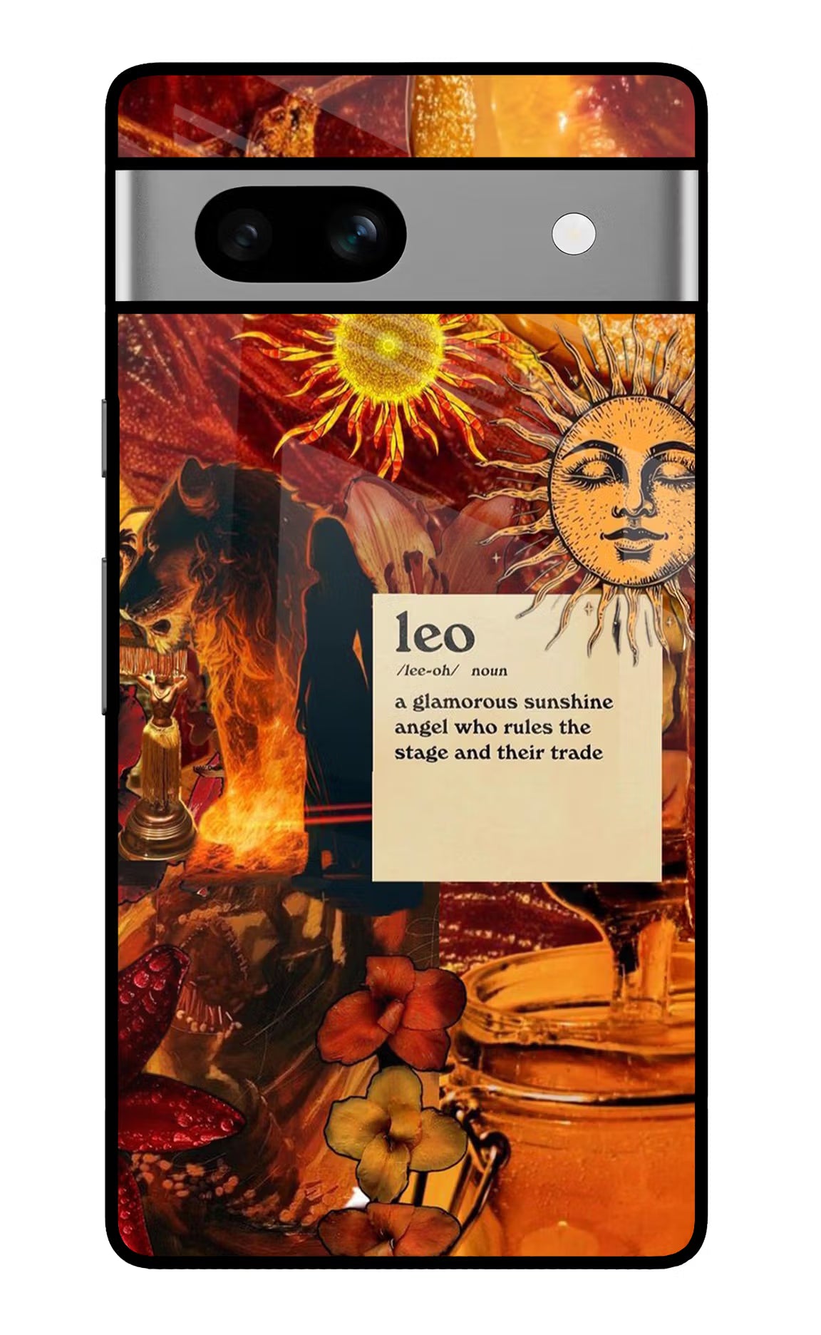 Leo Zodiac Google Pixel 7A Glass Case Back Cover by Casekaro