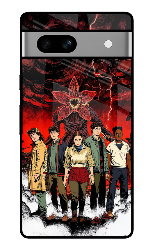 Ordinary Things Characters Google Pixel 7A Glass Case