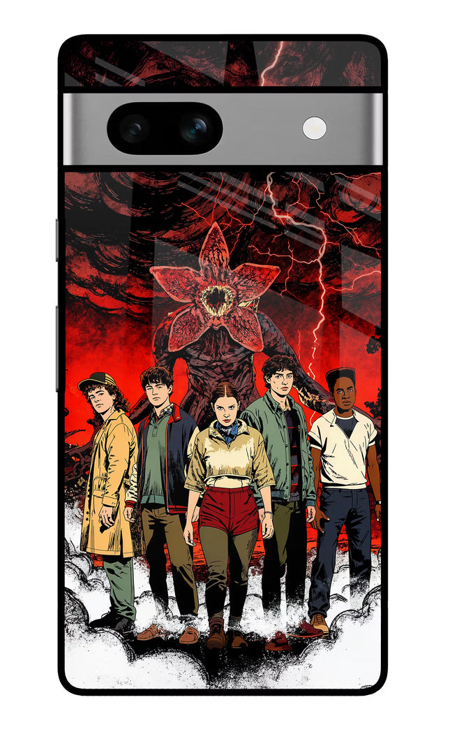 Ordinary Things Characters Google Pixel 7A Glass Case