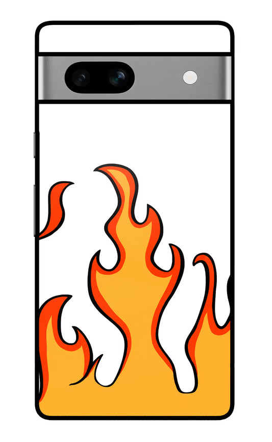 Fired Up – White Google Pixel 7A Glass Case