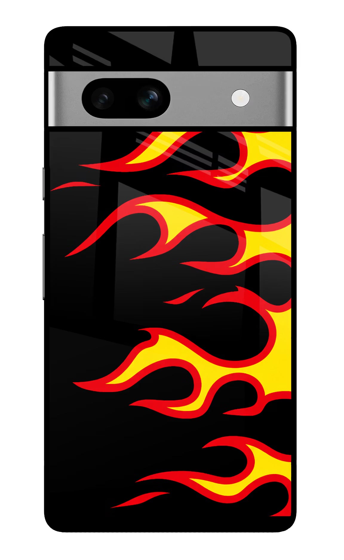 Side Sweep Flames Google Pixel 7A Glass Case