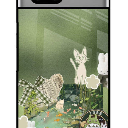 Aesthetic anime Google Pixel 7A Glass Case Back Cover by Casekaro