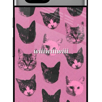 Pink Cats Google Pixel 7A Glass Case
