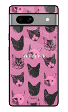 Pink Cats Google Pixel 7A Glass Case