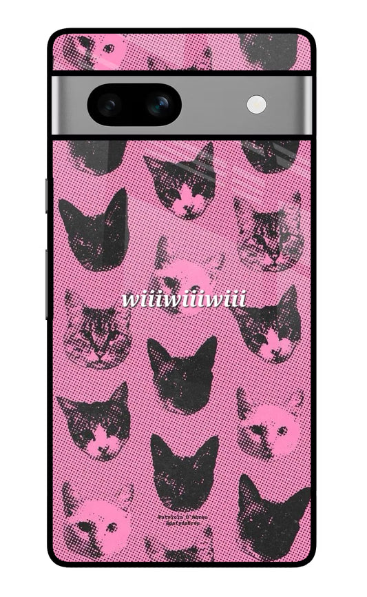 Pink Cats Google Pixel 7A Glass Case