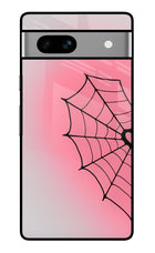 Pink Web Google Pixel 7A Glass Case