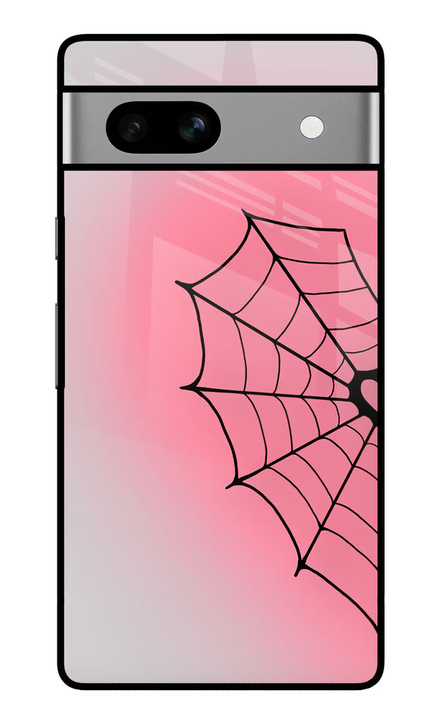Pink Web Google Pixel 7A Glass Case