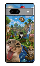 Minecraft Cat Chaos Google Pixel 7A Glass Case