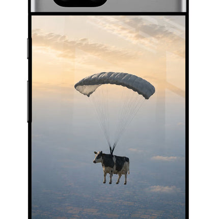 Skydiving Cow Google Pixel 7A Glass Case