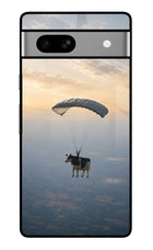 Skydiving Cow Google Pixel 7A Glass Case