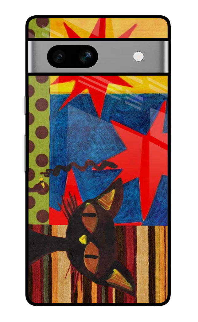 Pop Cat Google Pixel 7A Glass Case