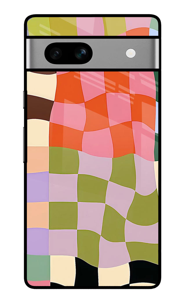 Wavy Grid Google Pixel 7A Glass Case