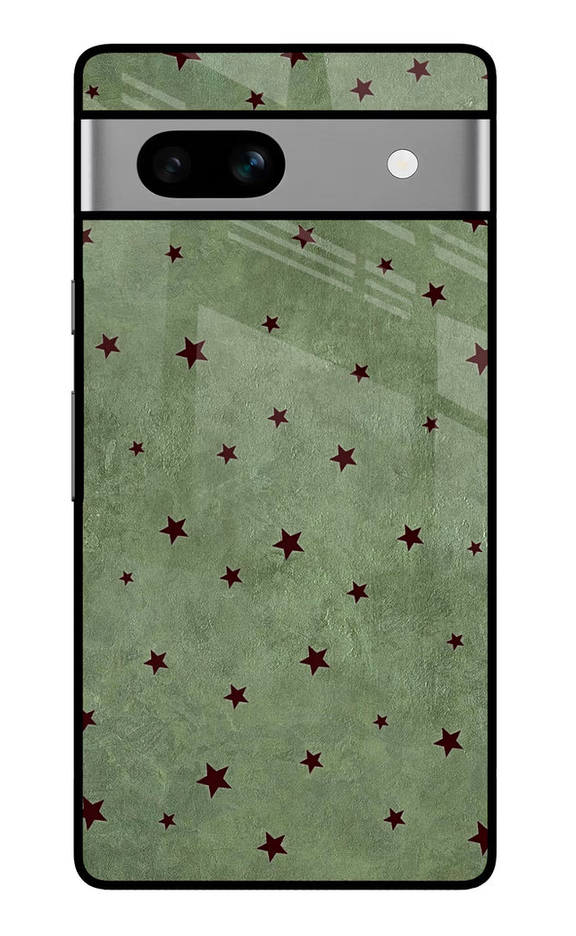 Green Stars Google Pixel 7A Glass Case