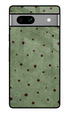 Green Stars Google Pixel 7A Glass Case Back Cover by Casekaro