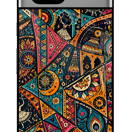 Folk Print Google Pixel 7A Glass Case