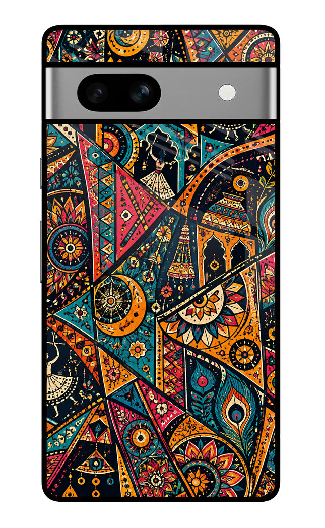 Folk Print Google Pixel 7A Glass Case