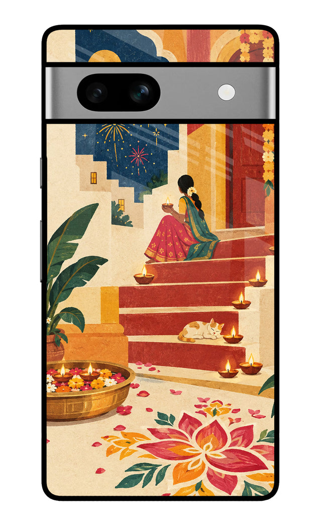Diwali Rangoli Google Pixel 7A Glass Case