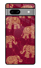 Maroon Elephant Google Pixel 7A Glass Case
