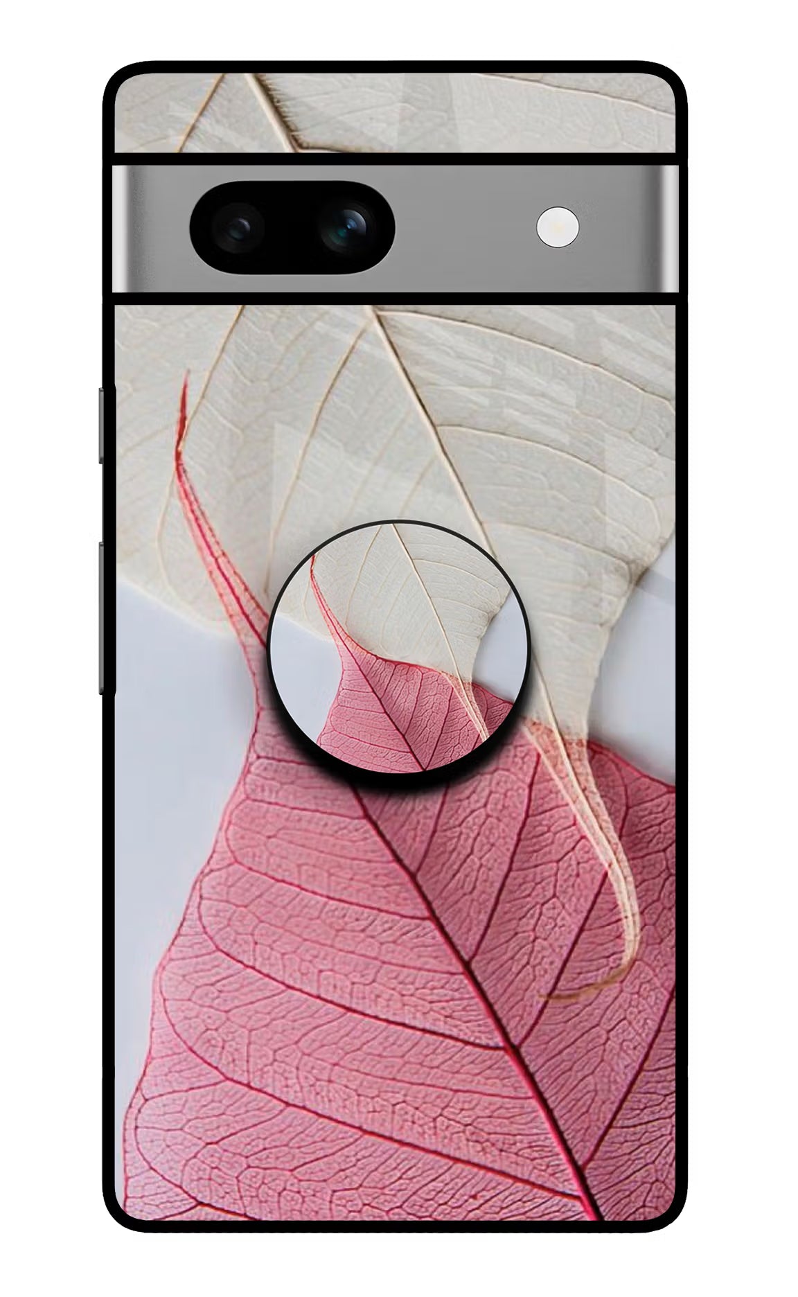 White Pink Leaf Google Pixel 7A Pop Case by Casekaro