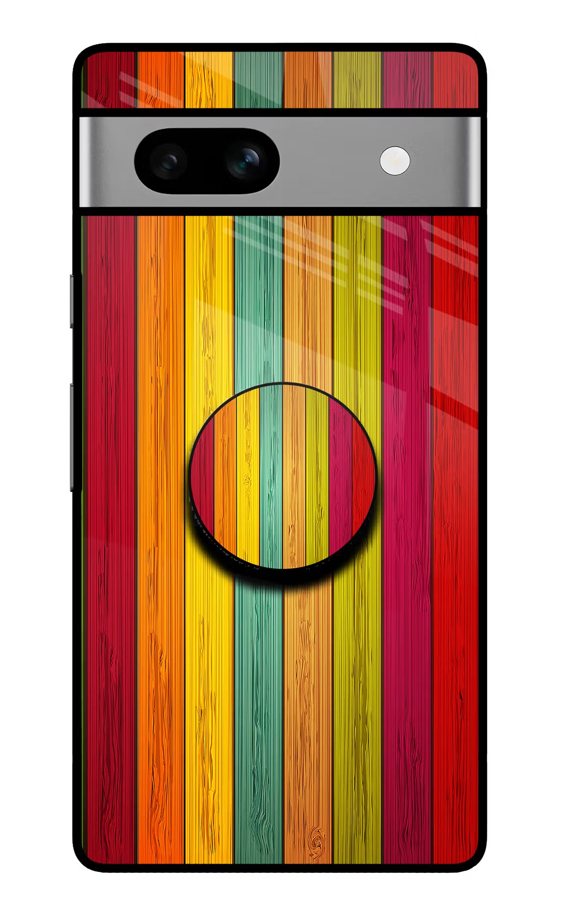 Multicolor Wooden Google Pixel 7A Pop Case by Casekaro