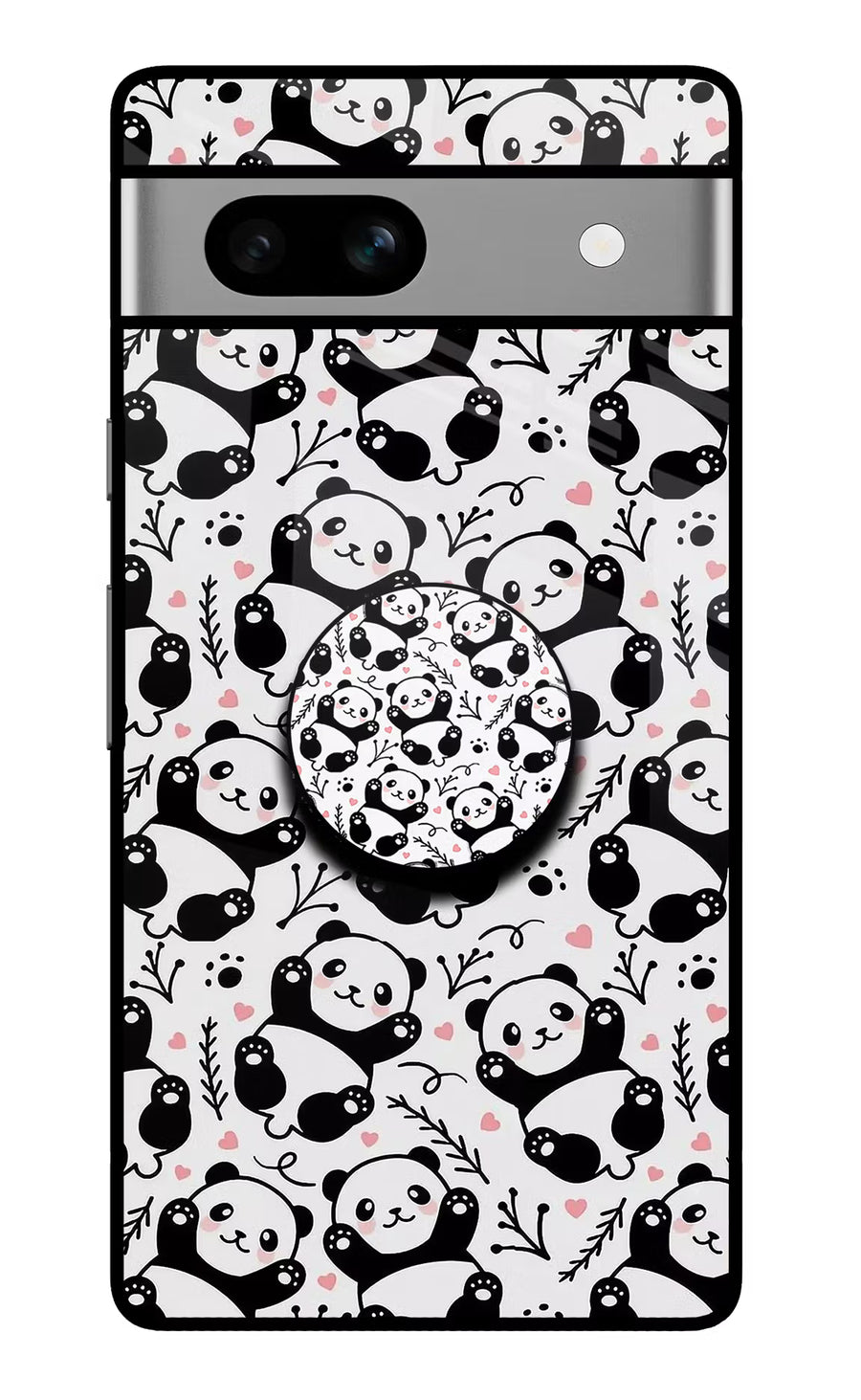 Cute Panda Google Pixel 7A Pop Case, Glass case