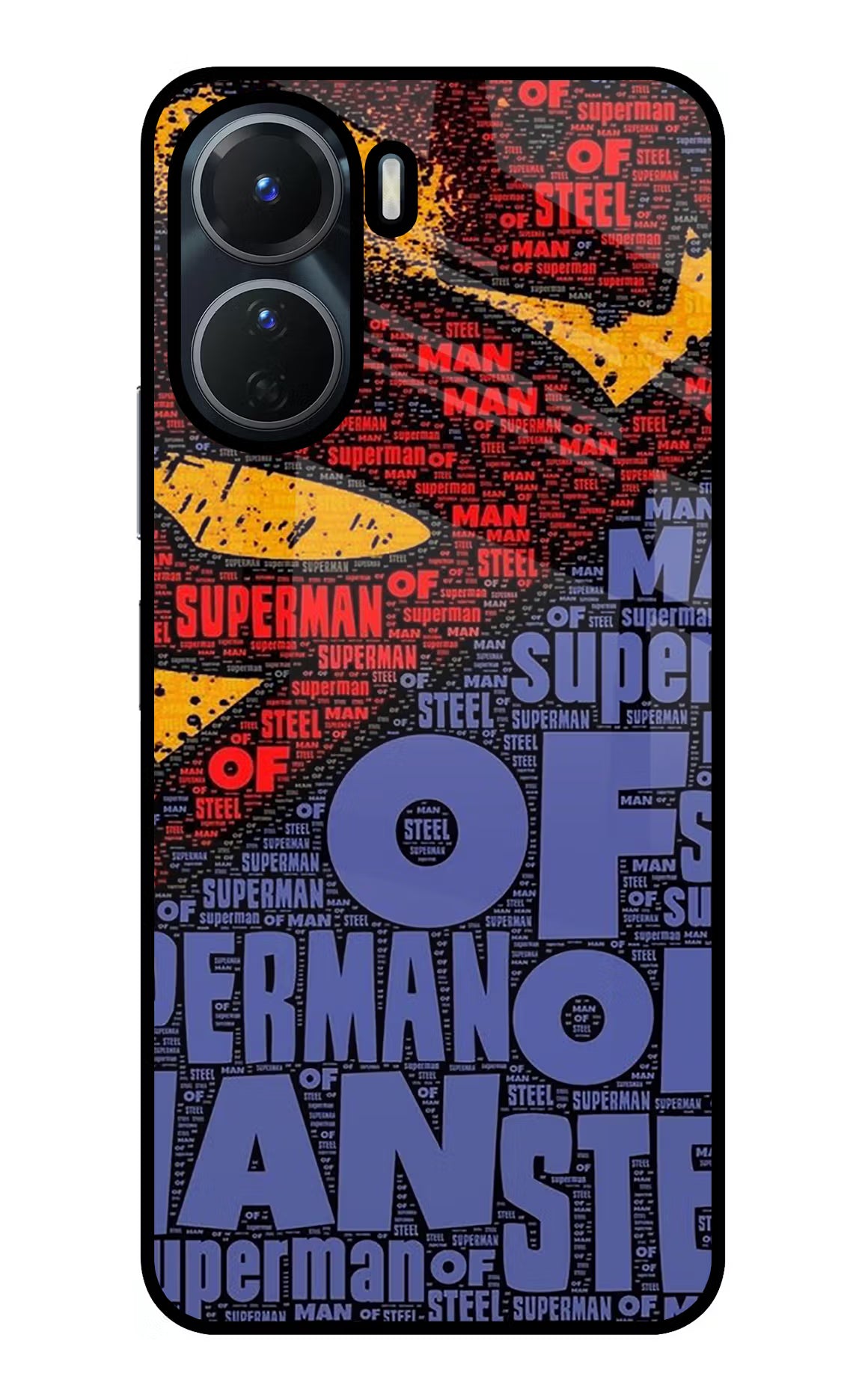 Superman Vivo T2x 5G Glass Case Back Cover by Casekaro