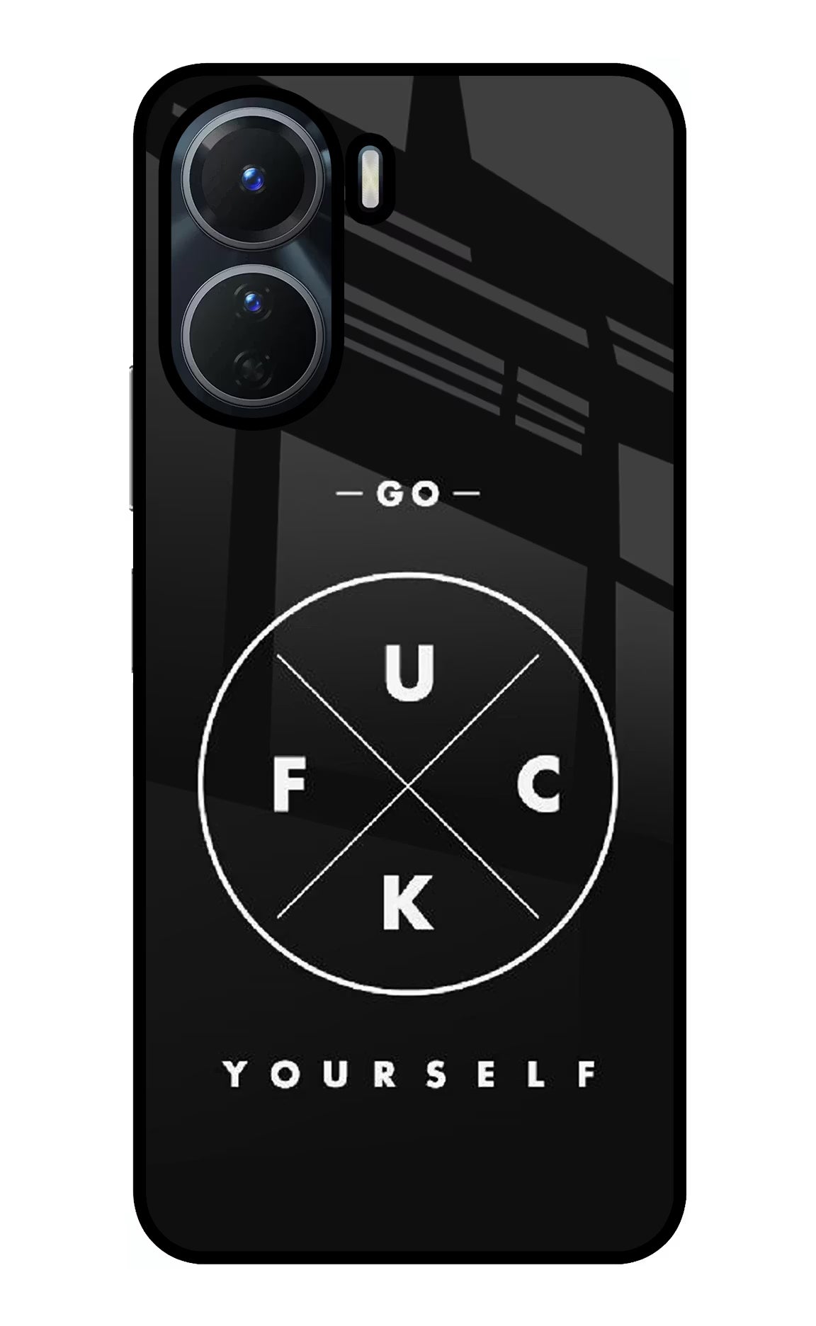 Go Fuck Yourself Vivo T2x 5G Glass Case Back Cover by Casekaro