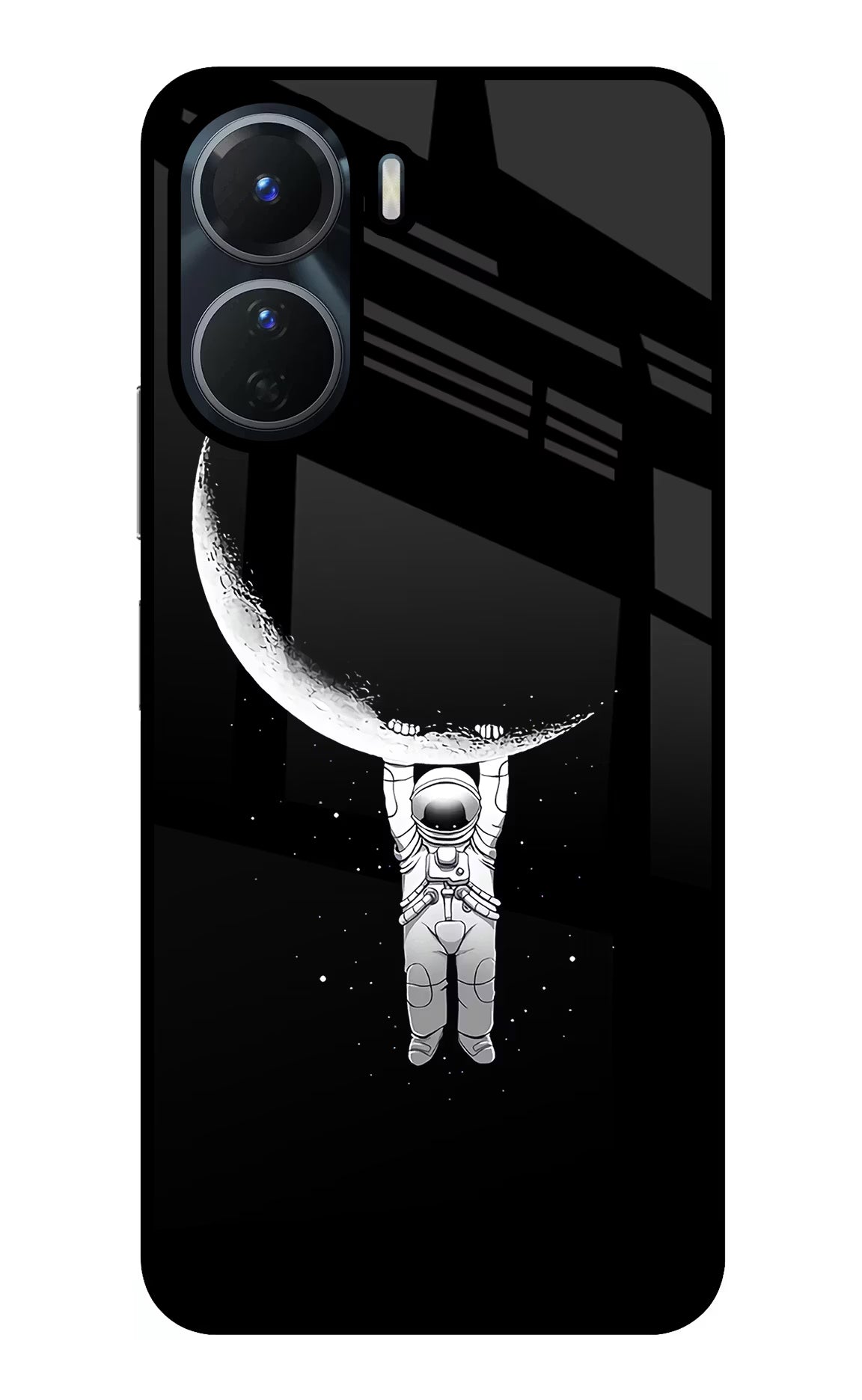 Moon Space Vivo T2x 5G Glass Case Back Cover by Casekaro