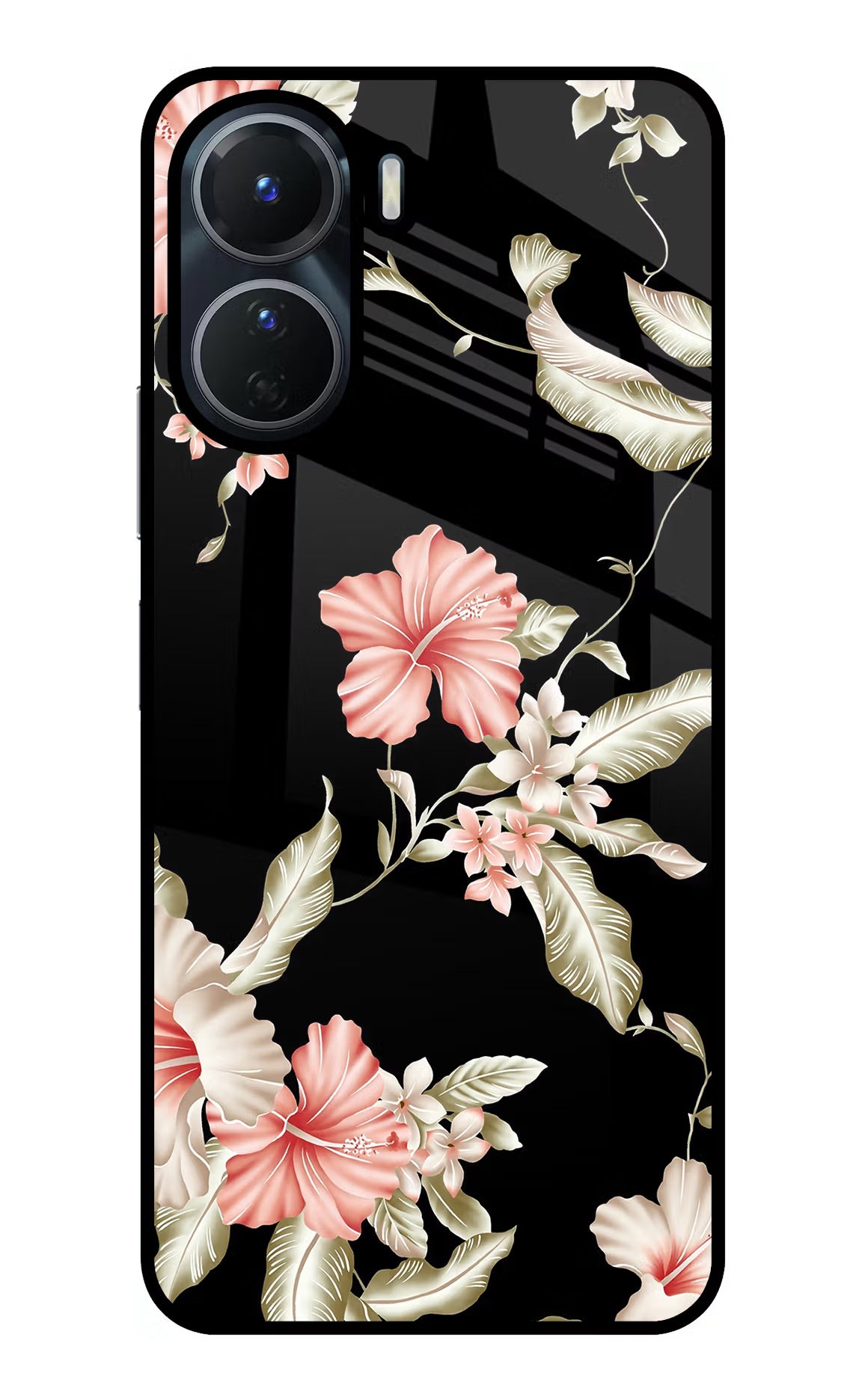 Flowers Vivo T2x 5G Glass Case Back Cover by Casekaro