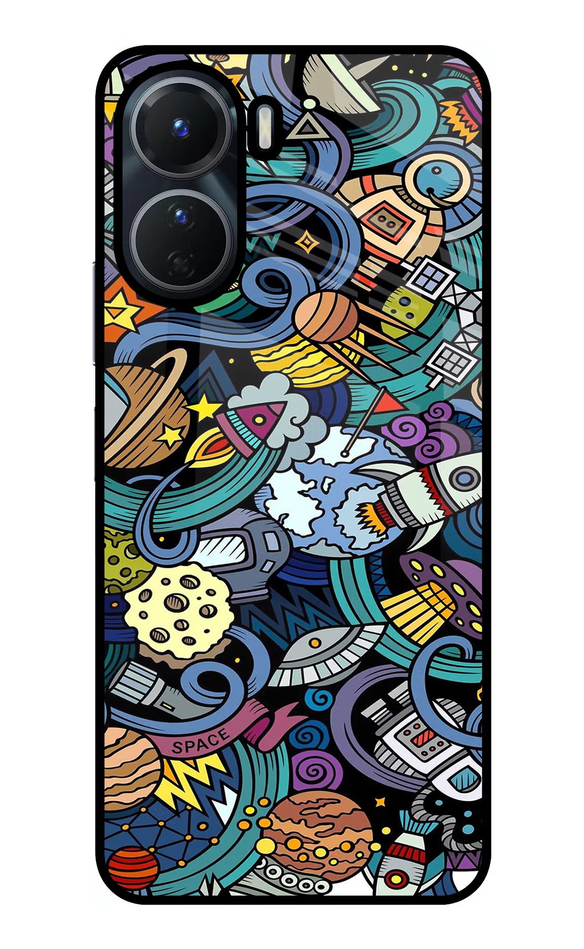 Space Abstract Vivo T2x 5G Glass Case