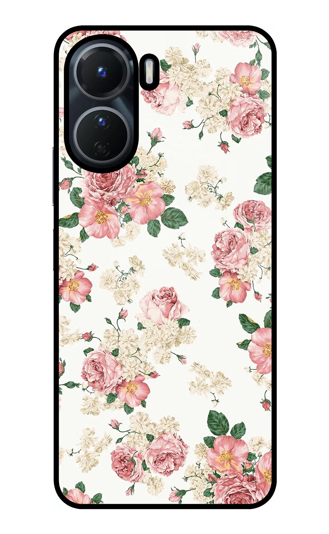 Flowers Vivo T2x 5G Glass Case Back Cover by Casekaro