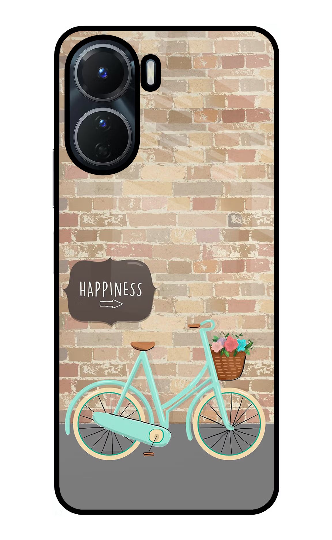 Happiness Artwork Vivo T2x 5G Glass Case Back Cover by Casekaro