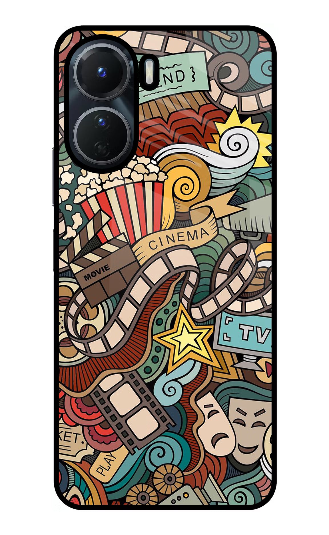 Cinema Abstract Vivo T2x 5G Glass Case Back Cover by Casekaro
