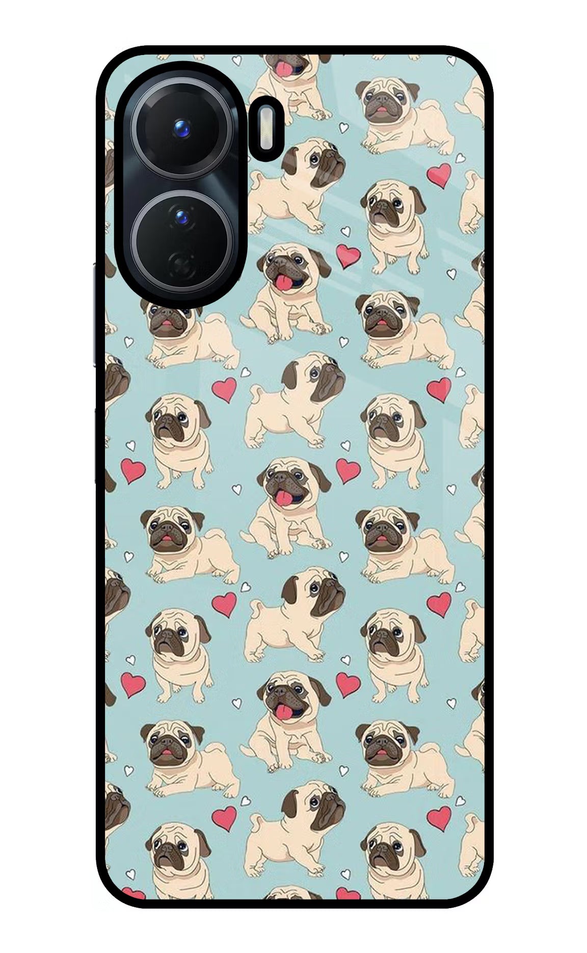 Pug Dog Vivo T2x 5G Glass Case Back Cover by Casekaro