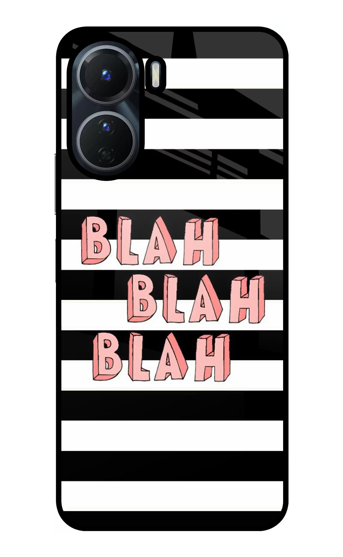 Blah Blah Blah Vivo T2x 5G Glass Case Back Cover by Casekaro