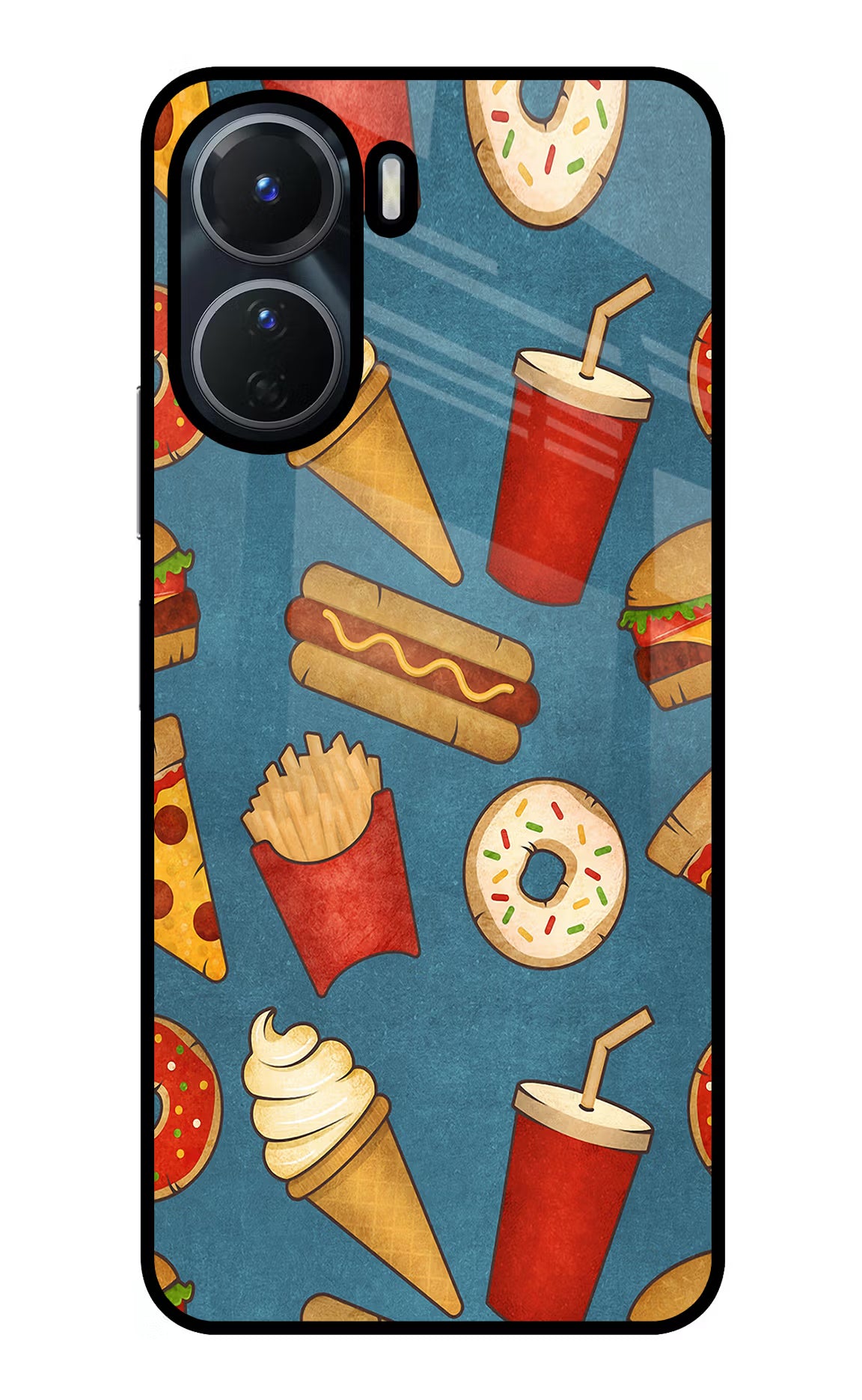 Foodie Vivo T2x 5G Glass Case Back Cover by Casekaro