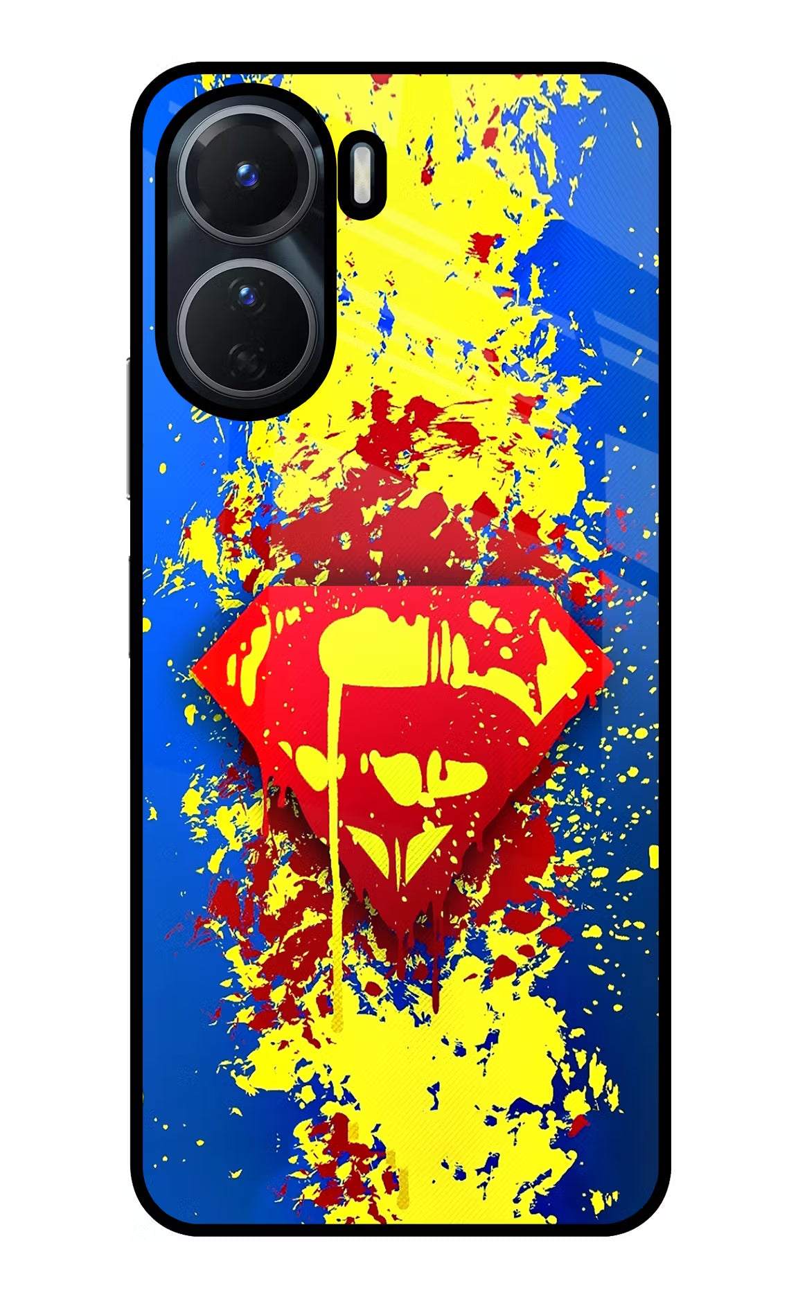 Superman logo Vivo T2x 5G Glass Case Back Cover by Casekaro