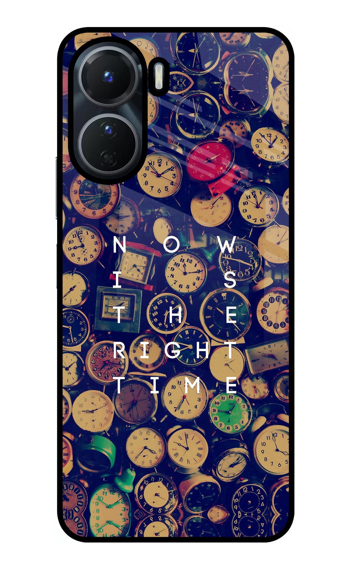 Now is the Right Time Quote Vivo T2x 5G Glass Case Back Cover by Casekaro