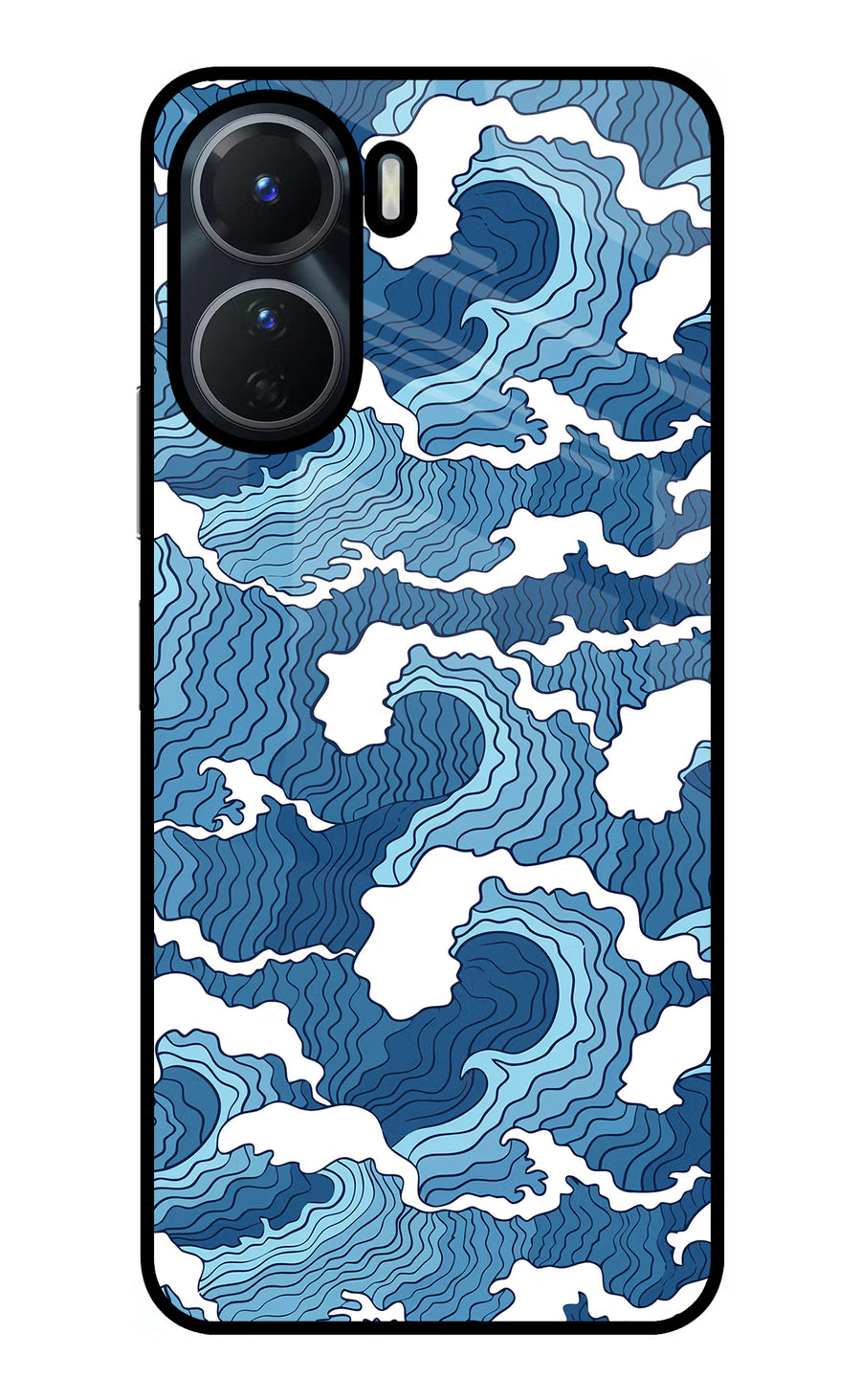 Blue Waves Vivo T2x 5G Back Cover, Glass case