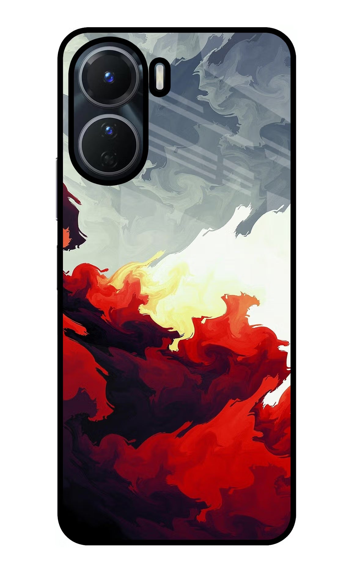 Fire Cloud Vivo T2x 5G Glass Case Back Cover by Casekaro