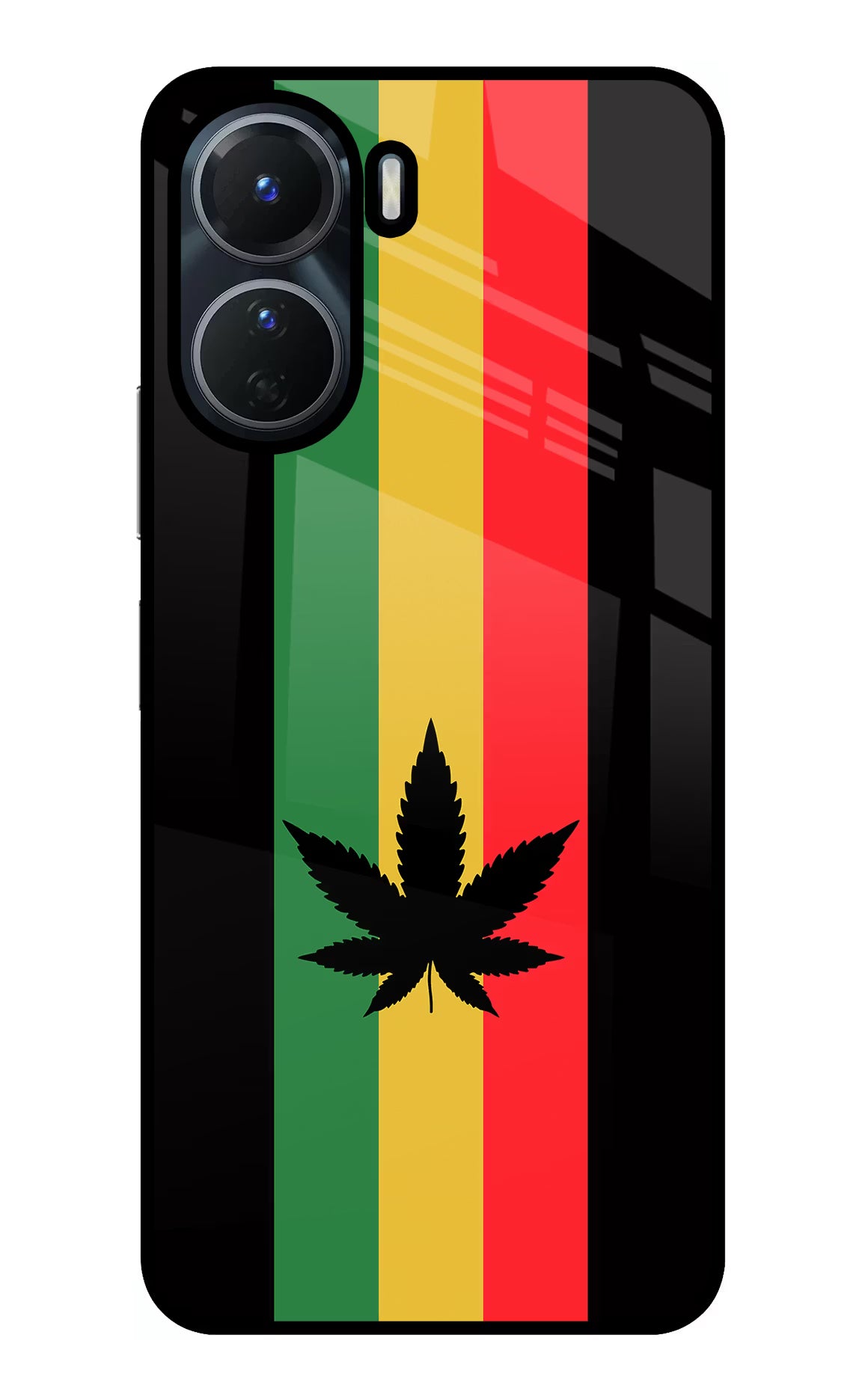 Weed Flag Vivo T2x 5G Glass Case Back Cover by Casekaro