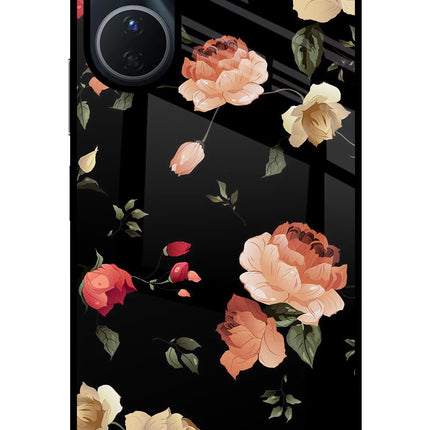Flowers Vivo T2x 5G Glass Case Back Cover by Casekaro