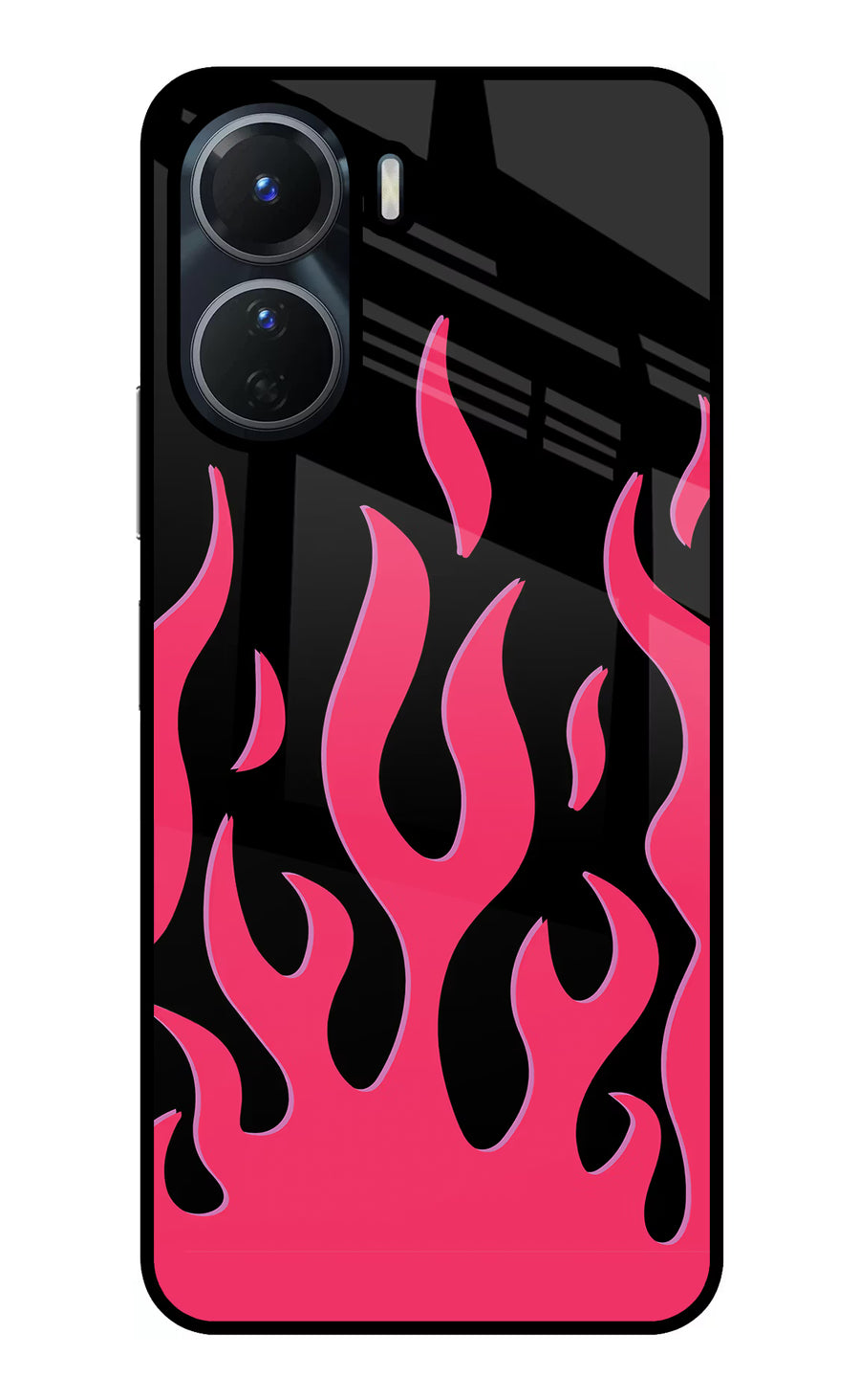 Fire Flames Vivo T2x 5G Back Cover, Glass case