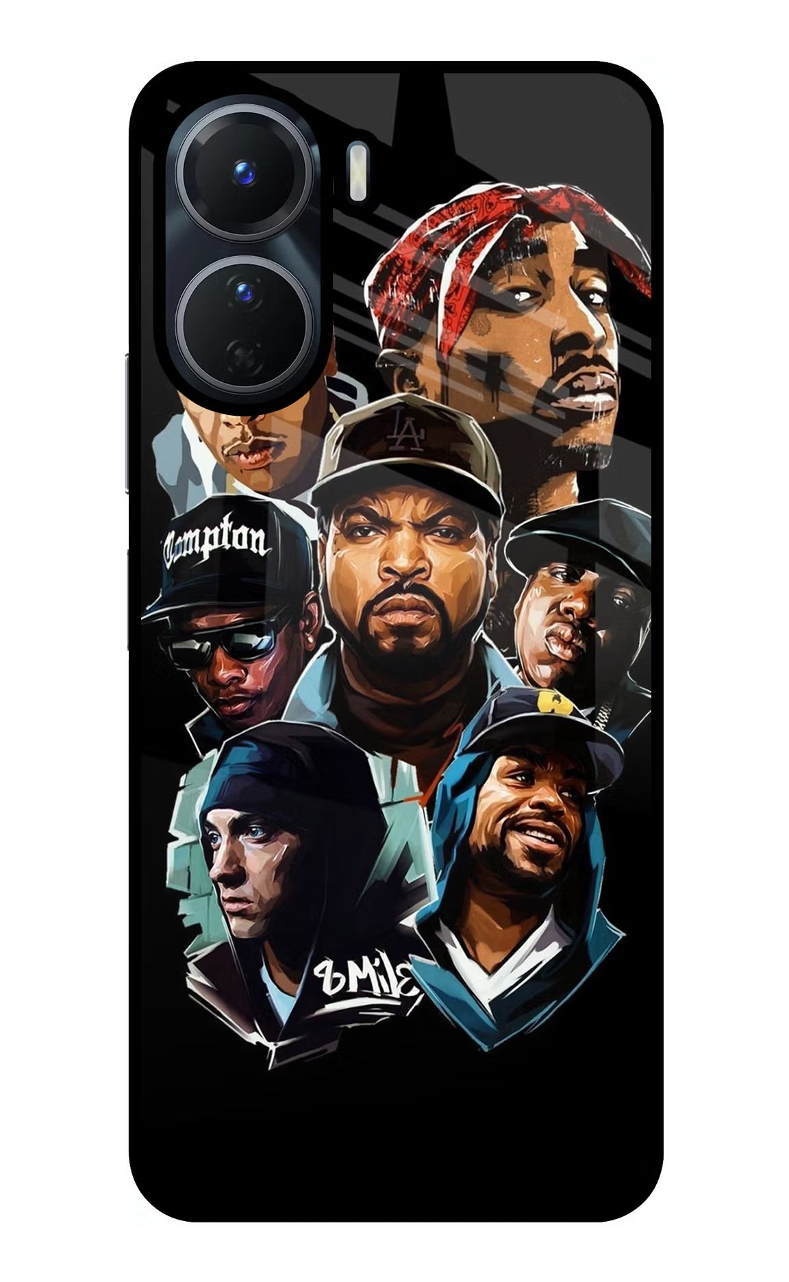 Rappers Vivo T2x 5G Glass Case Back Cover by Casekaro