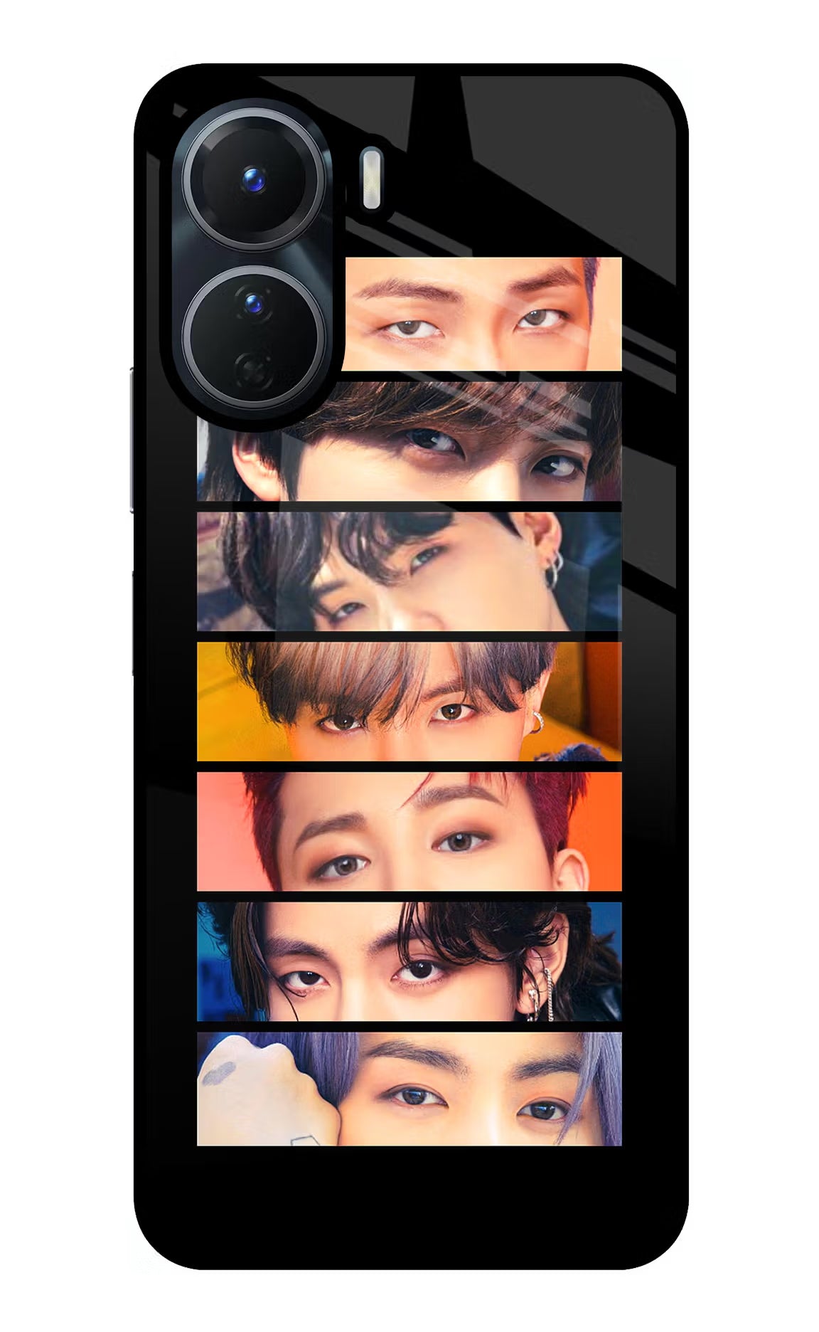 BTS Eyes Vivo T2x 5G Glass Case Back Cover by Casekaro