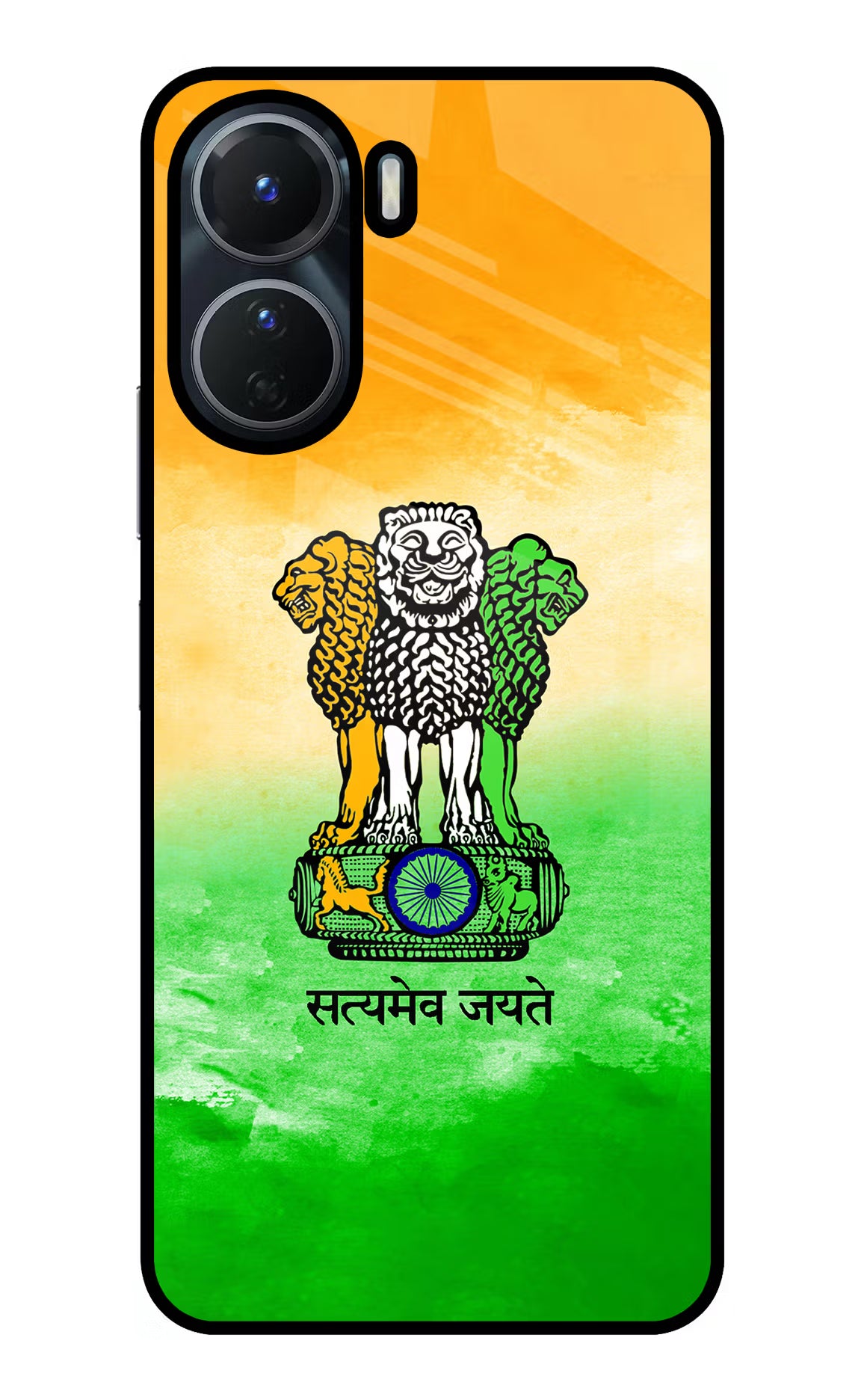 Satyamev Jayate Flag Vivo T2x 5G Glass Case Back Cover by Casekaro