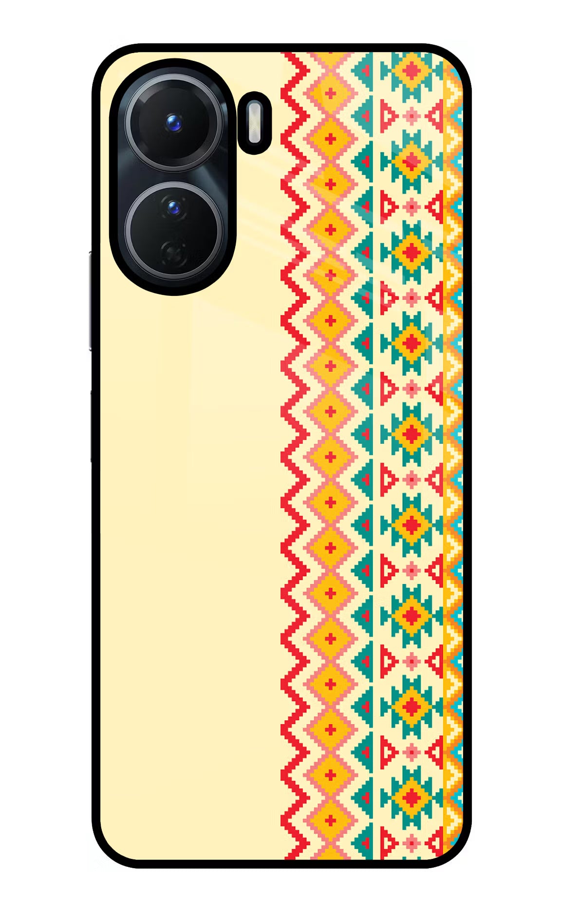 Ethnic Seamless Vivo T2x 5G Glass Case Back Cover by Casekaro