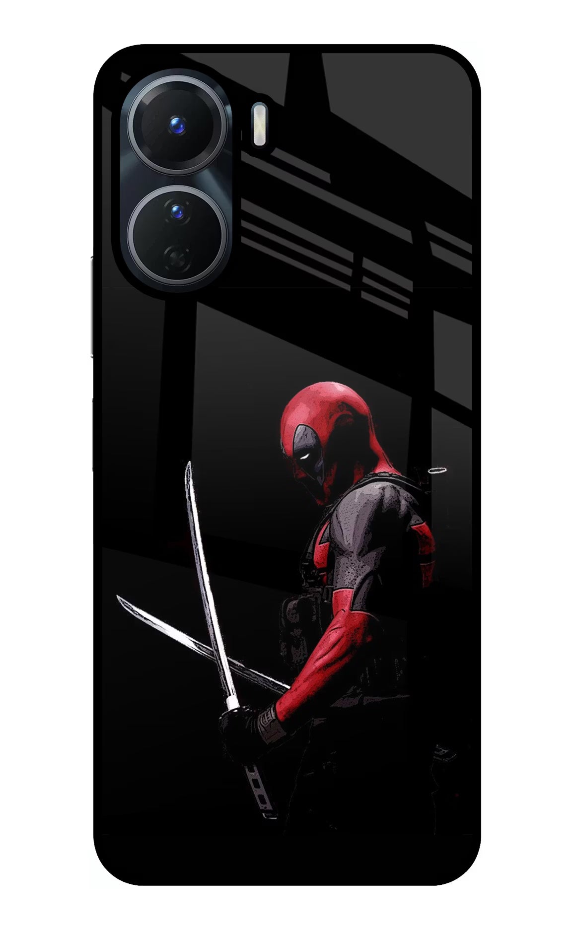 Deadpool Vivo T2x 5G Glass Case Back Cover by Casekaro